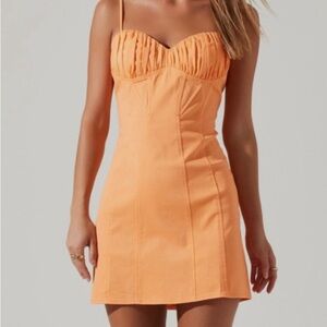 ASTR The Label Vietta Rutched mini dress Bright Orange